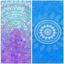 2 Pcs Microfiber Beach Towel Lightweight Sand Free Quick Dry Serviette de Plage Towels for Swimming Pool Camping 71''X32'' Mandala Beach Accessories Travel Things for Women Men Vacation Essential Gift