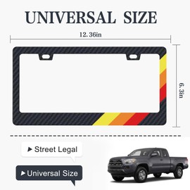 Compatible with Tacoma License Plate Frame of Carbon Fiber License Plate Holder 6 "x 12" with Screws for car tag Holder Covers Decoration.(TXW-3S)