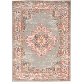 Nourison Passion Distressed Vintage Fuchsia Vintage Area Rug 3'9" x 5'9"