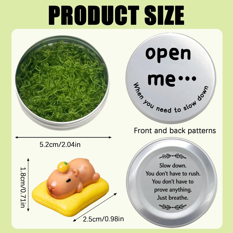 Capybara Figures in a Tin, Mini Capybara Figurine with “Open