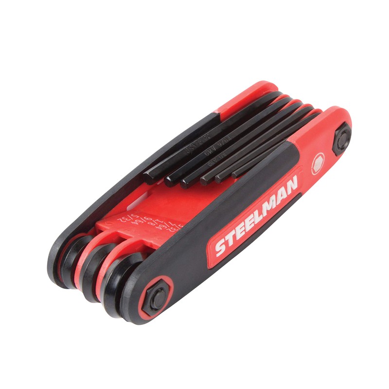 Steelman Portable Folding Hex Key Wrench Multi-Tool Standard (SAE), Set