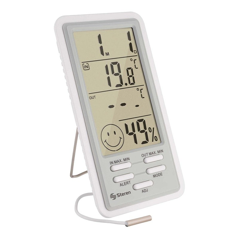 Steren Termómetro digital para interiorexterior con sensor de humedad TER-150