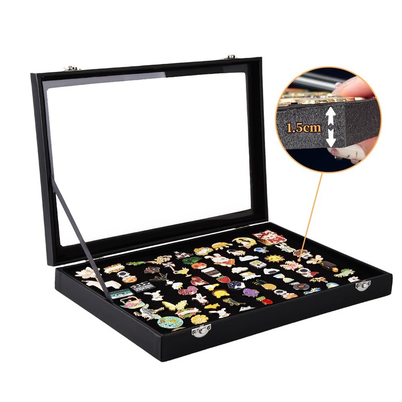 13.7 x 9.4 Inches Large Pin Display Case, Dustproof Pin