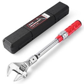 wanlvkang Adjustable Torque Wrench open end, 5 to 30 Nm 30mm Open End Torque Wrench with Click and Changeable Head for Hvac Mini Split and Refrigeration System (Red)