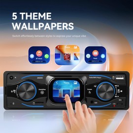 1 Din Car Radio 2.17 inch Touch Screen Single Din Car Stereo Bluetooth EQ FM Remote Control SWC Car Mp3 Player USB/TF/AUX-IN/Type-C colorful lights 12V