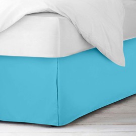 Nestl Beach Blue Bed Skirt Queen Size - Queen Bed Skirt 14 Inch Drop - Brushed Microfiber Bed Skirts - Hotel Quality Pleated Bed Skirt - Shrinkage & Fade Resistant