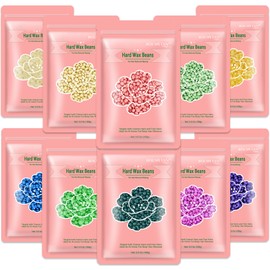 Bouvetan Hard Wax Beads 2.2 lbs, 10 Pack Variety Wax Beans for Hair Removal, Sensitive Skin, Ideal for Face, Eyebrows, Bikini, Underarms, Legs, Brazilian Waxing and Full Body