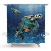 Nazapher Sea Turtle Shower Curtain Set, 4-Piece Ocean-Themed with Marine
