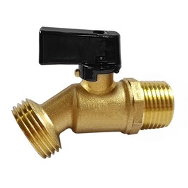 Uenede Brass Garden Hose Bibb Valve, 1/2" NPT MIP Male Inlet to 3/4" GHT Male Outlet, Faucets Spigot with Quarter Turn Ball Valve