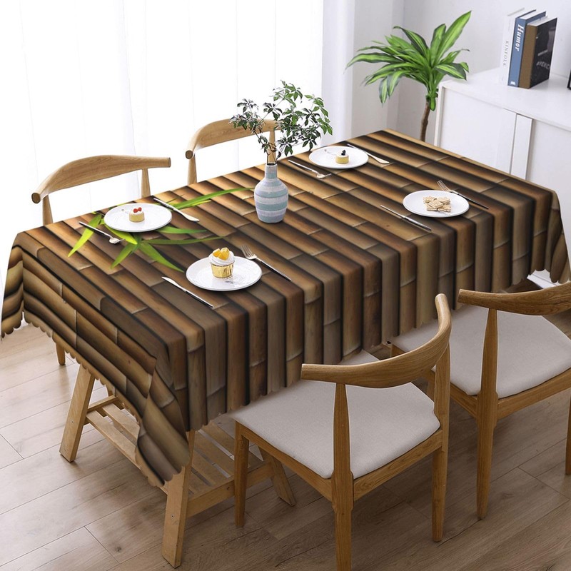 JRZHXYA Bamboo Print Tablecloth 54 x 72 Inch Zen Japanese