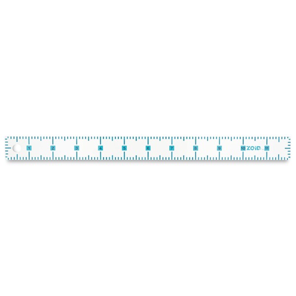 Zoid 1" X 12" Acrylic Ruler, Reversible Ruler for Measuring,