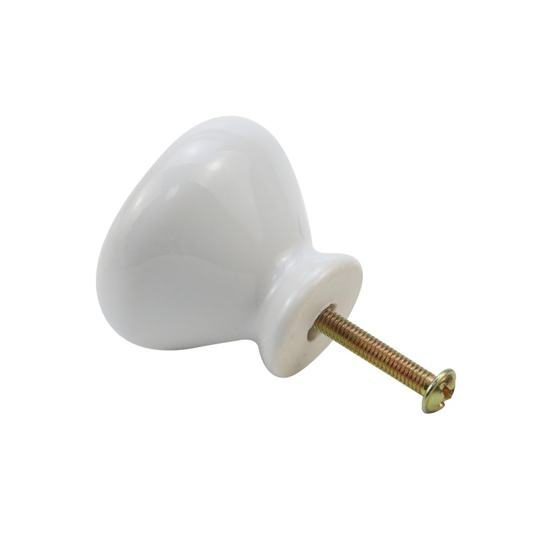 Tsnamay 6Pcs White Ceramic Knob Kitchen Door Cabinets Cupboard Single
