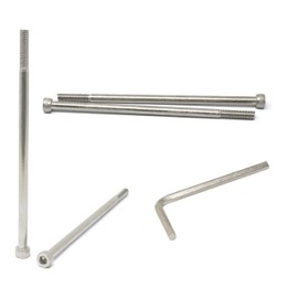 iexcell 4 Pcs M8 x 185mm Partially Threaded Thread Pitch 1.25 mm Stainless Steel 304 Hex Socket Head Cap Screws Bolts Kit