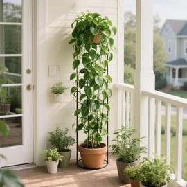 2 Pack 23.6 Inch Tall Metal Plant Trellis for Climbing Plants Indoor - Rustproof Garden Trellis for Potted Houseplants, Plant Support for Ivy, Pothos, Monstera, Hoya, Flower Vines (23inch/2 Pack)