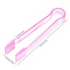 10 Pcs Plastic Buffet Serving Tongs, Clear Pink Kitchen Tongs