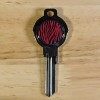 Round Shape Nickel Finish House Key with PINK Zebra Epoxy