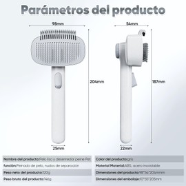 CUCKOO Cepillo 2 en 1 para Perros y Gatos - Quita Nudos, Despeluque con un Toque, Dientes Ajustables, Sin Raspones, Materiales Seguros, Mejora Circulación, Ideal para Pelos Largos/Cortos