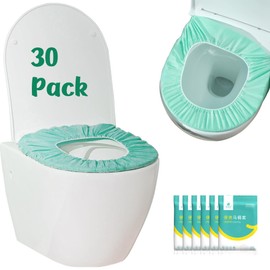 Two-Layer Disposable Toilet Seat Cover,30 Pack Extra Large Non-Woven Fabric Individually Wrapped for Travel,Toddler Potty Training for Kids and Adults