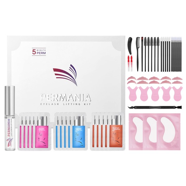 PERMANIA 2023 Eyelash Lifting Set & Eyebrow Lifting Set, Lash Lift Set, Complete Accessories, Curved Eyelashes & Thick Eyebrows, Suitable as a Gift for the Holidays