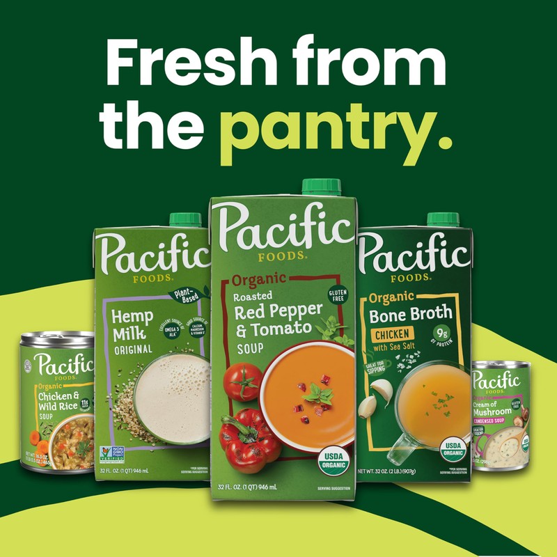 Pacific Foods Organic Chicken Broth, 48 oz Carton
