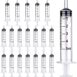 OLCANA 50 Pack 5ml Syringe with Bulk package Disposable Syringe for Scientific Labs, Feeding Pets, Refilling and Measuring Liquids