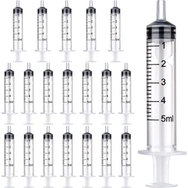 OLCANA 50 Pack 5ml Syringe with Bulk package Disposable Syringe for Scientific Labs, Feeding Pets, Refilling and Measuring Liquids