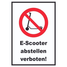 HB-Druck E- Scooter Abstellen verboten Sign Elektro -Tretroller Scooter A2 (420 x 594 mm)