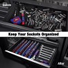 WORKPRO Magnetic Socket Organizer Set 1/4" 3/8" 1/2" Drive Socket