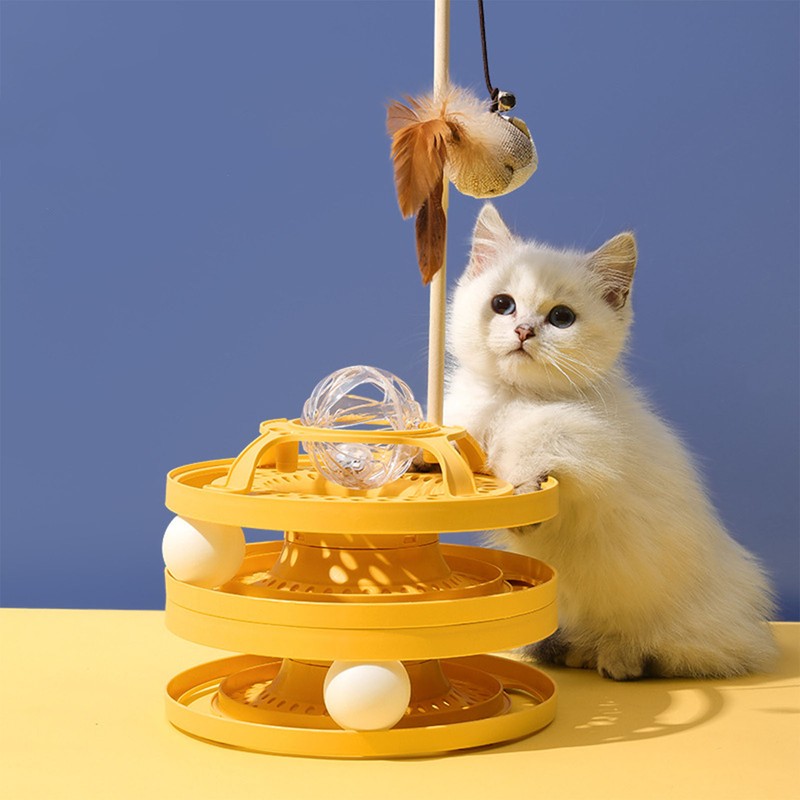 Cat Interactive Toy Ball Three Layer Trackball Tower Turntable Cat