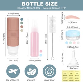 BREENHILL 16 Pack Travel Bottles Set for Toiletries, 100ml Leak Proof Travel Size Containers Refillable Cosmetic Kits for Cream,Shampoo, Lotion & Body Wash Accessories