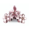 Pink hair clip claw butterfly clamp flower floral plumeria 3.5 inches long sparkly glitter