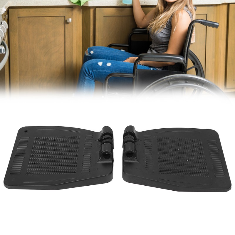 Pair Wheelchair Footplate 19x16cm Footrest Thickened ABS Plastic Nonslip Texture