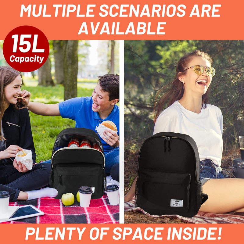 MIER Insulated Backpack Cooler Small Leakproof Lunch Back Pack with