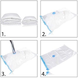SPORTARC Vacuum Bags for Clothes - Pack of 10 40 x 50 cm Reusable Clothing Storage Bags Vacuum Bags with Seal and Space Saving Travel Bags for Clothes, Duvets, Bedding etc