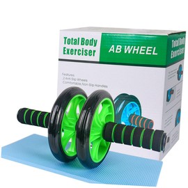 Kisangel Abdominal Roller Wheel 3 Wheel Non-slip Grip Exercise for Abs Strong Build Home Gym Training