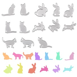 URROMA 13 PCS Rabbit Cat Cutting Dies Metal, Pet Die Cuts Embossing Stencils for Scrapbooking Paper Crafts Card Making Album Stamp DIY Decor