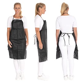 Fleece apron Disposable Apron Polypropylene, Food Grade, White/Black, Color: Black, Size: 90 x 70 cm: VE