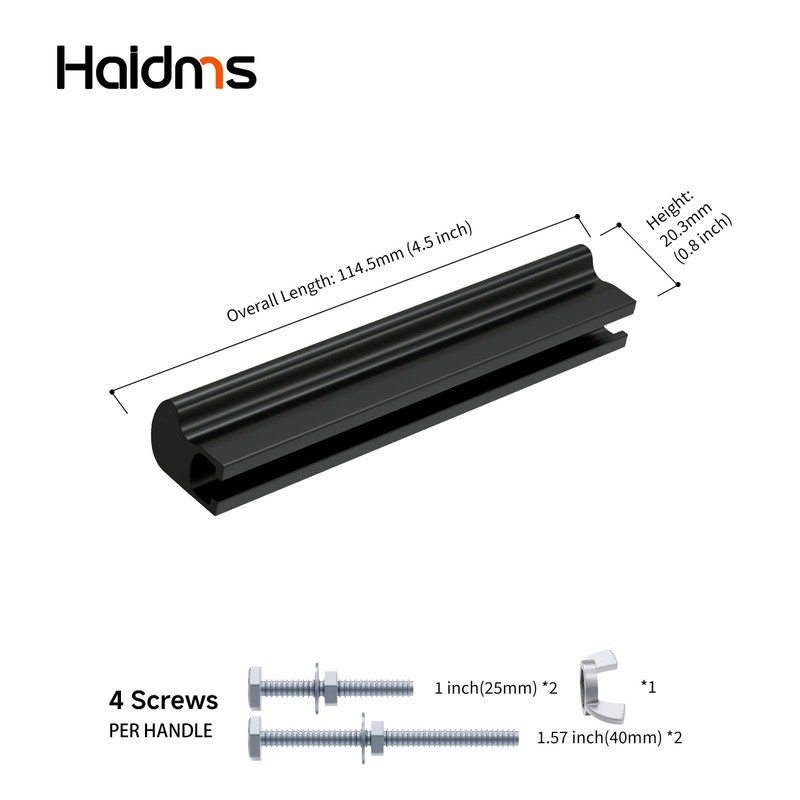 Haidms 10 Pack Adjustable Cabinet Handles Black Cabinet Pulls 1"