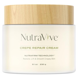 NutraVive Crepe Repair Cream – Anti-Aging Treatment - 8.1 Oz – Restore, Lift, Tighten & Smooth – Collagen Boosting Body, Neck & Face - Crepey Skin Cream for Aging Skin