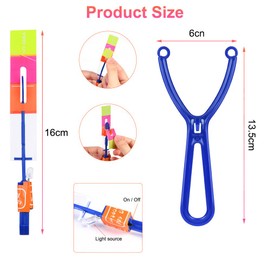 Ainiv LED Light Toy Party Items, 12 Pieces Party Item Set for Children, Helicopter Fly Toy, Rocket Copters Light, Slingshot Toy, Flying Party Toy, Helicopter Flying