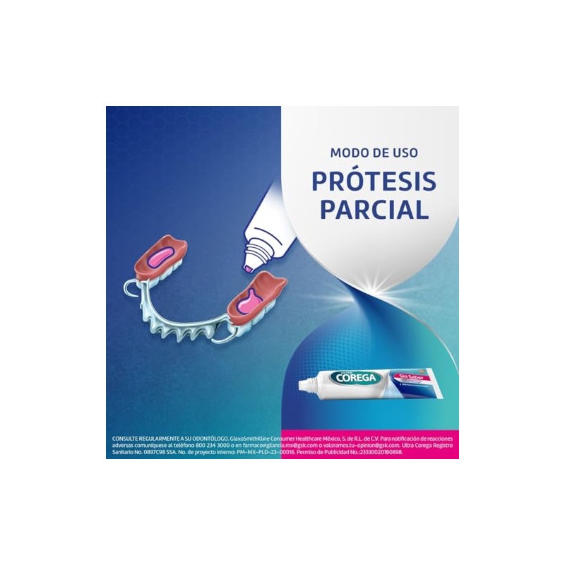 Ultra Corega Sin Sabor Crema Adhesiva para Prótesis Dentales 20g