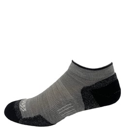 Minus33 Merino Wool Clothing Mountain Heritage - Calcetines invisibles de cojín completo, fabricados en Estados Unidos, New Hampshire, Gris ceniza, Large