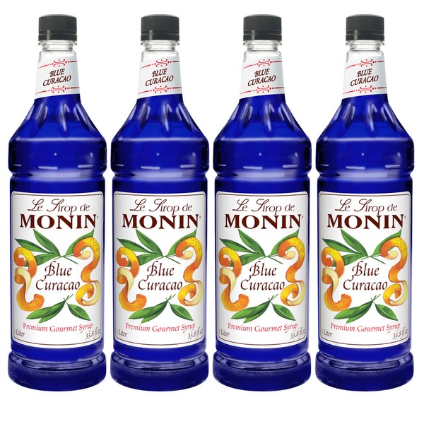Monin Blue Curacao, 48-Ounce Packages (Pack of 4)