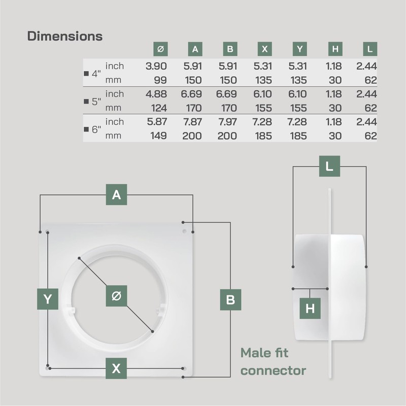 Vent Systems Round 6" Inch Pack of 2 White Air
