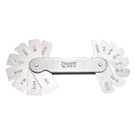 Starrett Fillet or Radius Gage for Convex and Concave Radii - Ideal for Carpenters and Constructions - Stainless Steel, 16 Leaves, 1/32-17/64" Radius Gage, Inch Reading - 272A