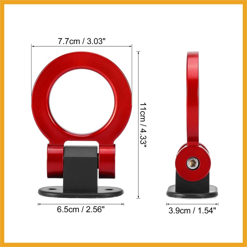 Partuto Universal Red Ring Shaped Car Tow Hook Decor Bumper