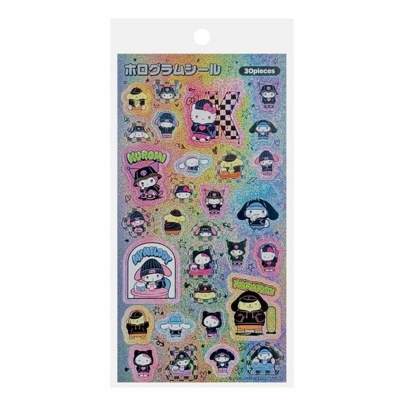 Sanrio Characters [Sticker Sheet] Silver Holo Seal/MX Solid & Cool