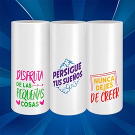 Pétalo Servitoalla Decorada, 3 Rollos con 60 hojas dobles cada uno.