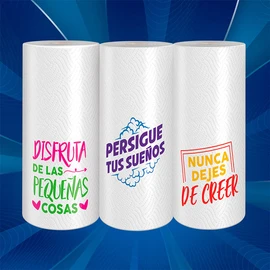 Pétalo Servitoalla Decorada, 3 Rollos con 60 hojas dobles cada uno.