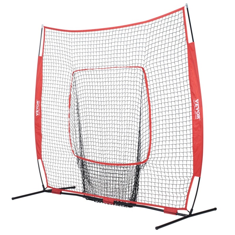 VEVOR 7x7 ft Baseball Softball Practice Net Hitting Batting Training